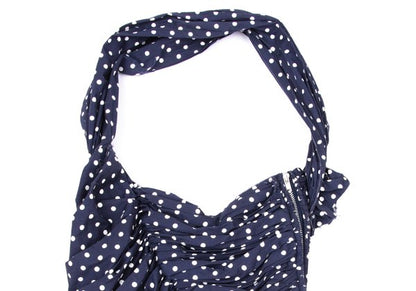 COMME des GARCONS Dot Print Gathered Blouse Blue Size SS