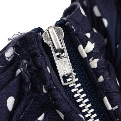 COMME des GARCONS Dot Print Gathered Blouse Blue Size SS