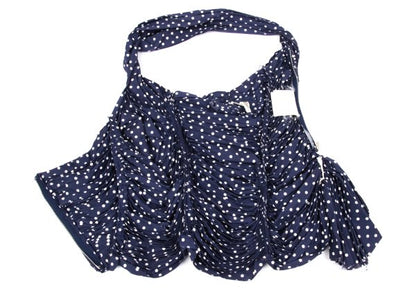 COMME des GARCONS Dot Print Gathered Blouse Blue Size SS