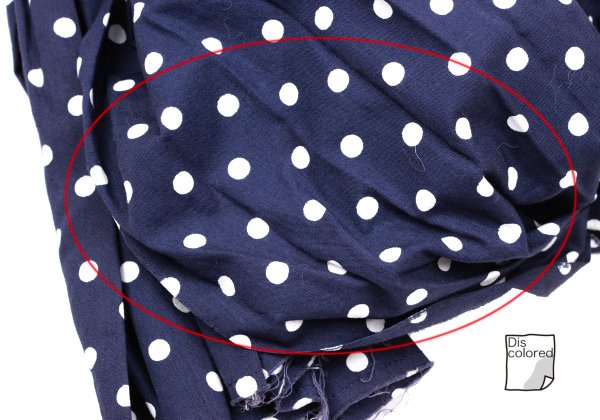 COMME des GARCONS Dot Print Gathered Blouse Blue Size SS
