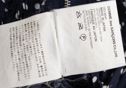 COMME des GARCONS Dot Print Gathered Blouse Blue Size SS