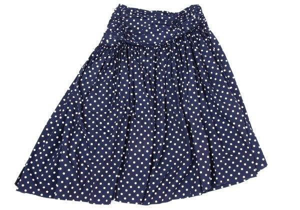 COMME des GARCONS Dot Print Gathered Skirt Blue Size SS