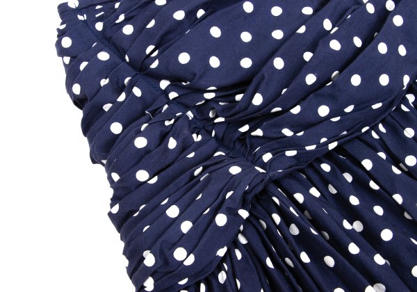 COMME des GARCONS Dot Print Gathered Skirt Blue Size SS
