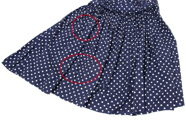 COMME des GARCONS Dot Print Gathered Skirt Blue Size SS