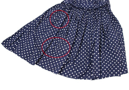COMME des GARCONS Dot Print Gathered Skirt Blue Size SS