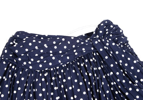 COMME des GARCONS Dot Print Gathered Skirt Blue Size SS