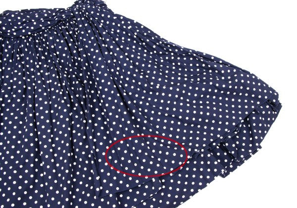 COMME des GARCONS Dot Print Gathered Skirt Blue Size SS