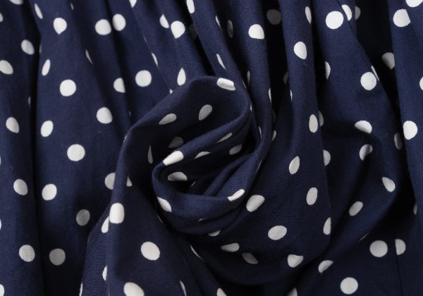 COMME des GARCONS Dot Print Gathered Skirt Blue Size SS