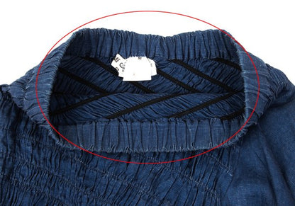 COMME des GARCONS Linen Shirred Flare Skirt Navy Size M