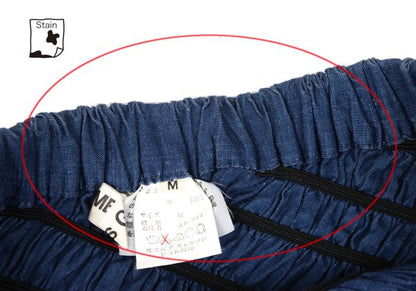 COMME des GARCONS Linen Shirred Flare Skirt Navy Size M