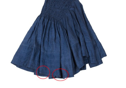 COMME des GARCONS Linen Shirred Flare Skirt Navy Size M