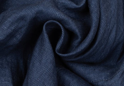 COMME des GARCONS Linen Shirred Flare Skirt Navy Size M