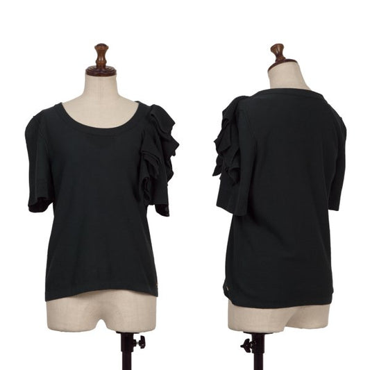 SONIA RYKIEL Cotton Blend Short Sleeve Sweater Navy Size 42