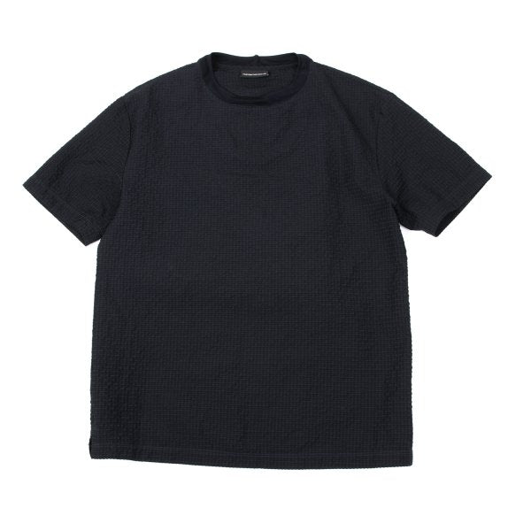 EMPORIO ARMANI Poly Seersucker Check T-Shirt Navy Size S