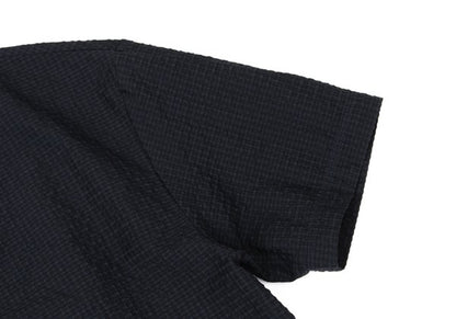EMPORIO ARMANI Poly Seersucker Check T-Shirt Navy Size S