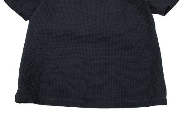 EMPORIO ARMANI Poly Seersucker Check T-Shirt Navy Size S