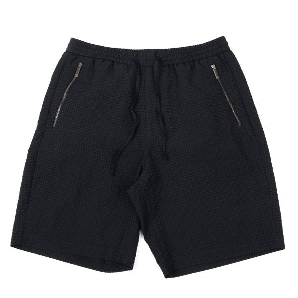 EMPORIO ARMANI Polyester Seersucker Shorts Navy Size 44