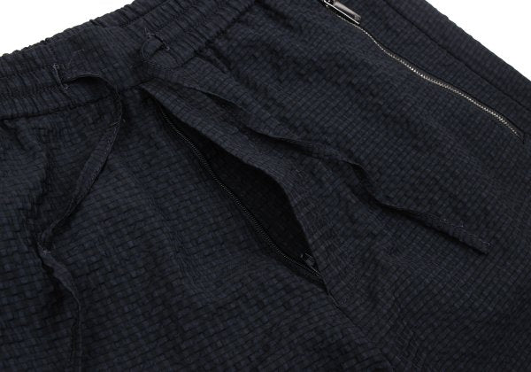 EMPORIO ARMANI Polyester Seersucker Shorts Navy Size 44