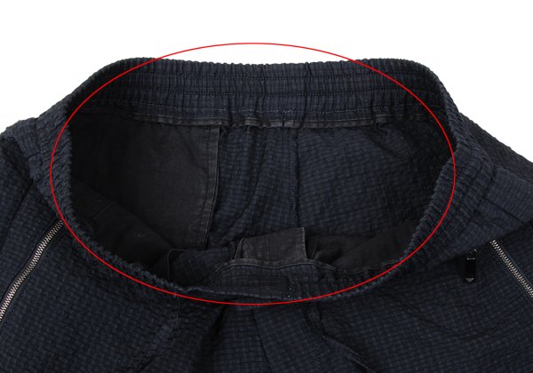 EMPORIO ARMANI Polyester Seersucker Shorts Navy Size 44
