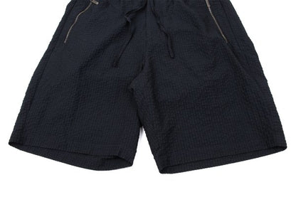 EMPORIO ARMANI Polyester Seersucker Shorts Navy Size 44