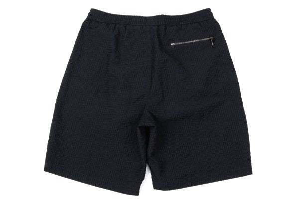 EMPORIO ARMANI Polyester Seersucker Shorts Navy Size 44