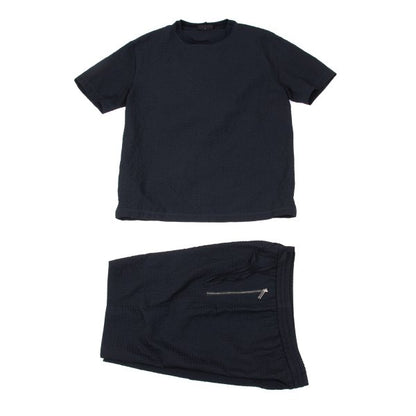 EMPORIO ARMANI Polyester Seersucker Shorts Navy Size 44