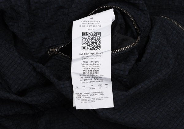EMPORIO ARMANI Polyester Seersucker Shorts Navy Size 44