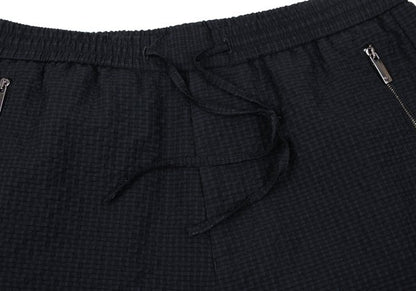 EMPORIO ARMANI Poly Seersucker Check Pants Navy Size S
