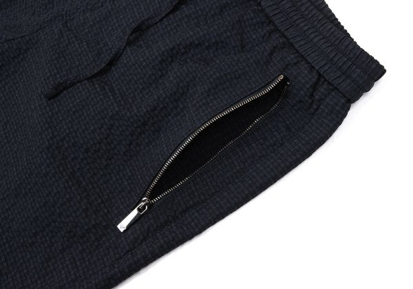EMPORIO ARMANI Poly Seersucker Check Pants Navy Size S