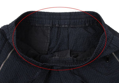 EMPORIO ARMANI Poly Seersucker Check Pants Navy Size S
