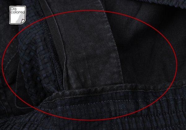 EMPORIO ARMANI Poly Seersucker Check Pants Navy Size S