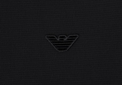 EMPORIO ARMANI Eagle Patch Seersucker T-Shirt Black Size S