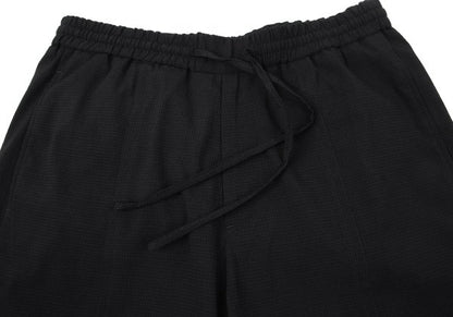 EMPORIO ARMANI Polyester Seersucker Shorts Black Size 44