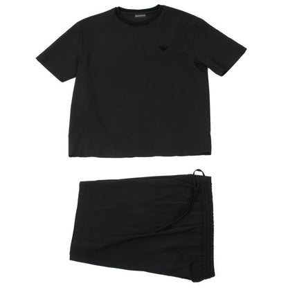 EMPORIO ARMANI Polyester Seersucker Shorts Black Size 44
