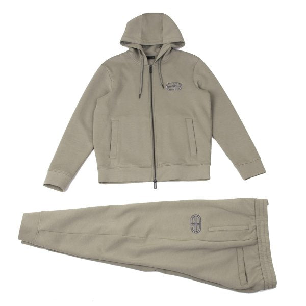 EMPORIO ARMANI Logo Embroidered Track Joggers Greige Size XS