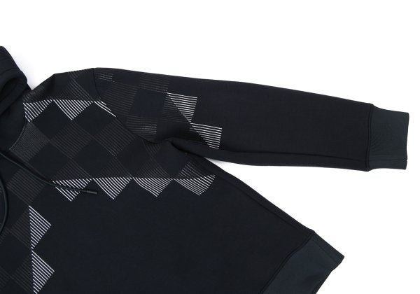 EMPORIO ARMANI Line Check Print Pullover Hoodie Navy Size S