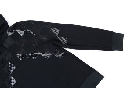 EMPORIO ARMANI Line Check Print Pullover Hoodie Navy Size S