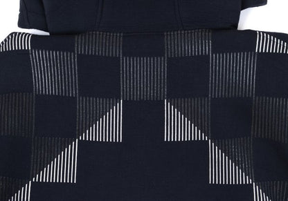 EMPORIO ARMANI Line Check Print Pullover Hoodie Navy Size S