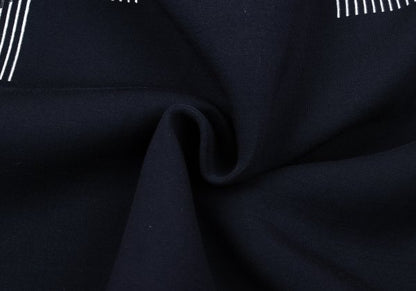 EMPORIO ARMANI Line Check Print Pullover Hoodie Navy Size S