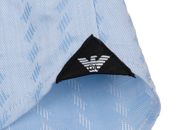 EMPORIO ARMANI Cotton Jacquard Band Collar Shirt Blue Size S