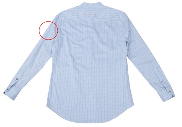 EMPORIO ARMANI Cotton Jacquard Band Collar Shirt Blue Size S
