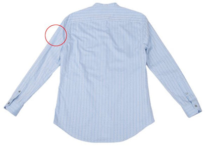 EMPORIO ARMANI Cotton Jacquard Band Collar Shirt Blue Size S