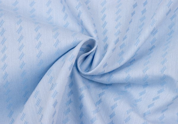 EMPORIO ARMANI Cotton Jacquard Band Collar Shirt Blue Size S