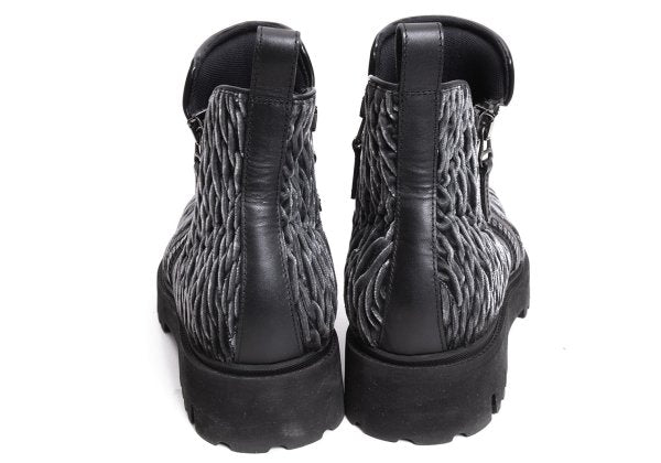 EMPORIO ARMANI 3D Velour Short Gray Black Boots Size 8 (28cm)