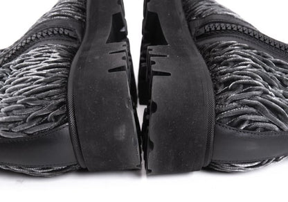 EMPORIO ARMANI 3D Velour Short Gray Black Boots Size 8 (28cm)