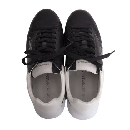 EMPORIO ARMANI Signature Print Black White Sneakers Size 42 (27cm)