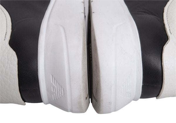 EMPORIO ARMANI Signature Print Black White Sneakers Size 42 (27cm)