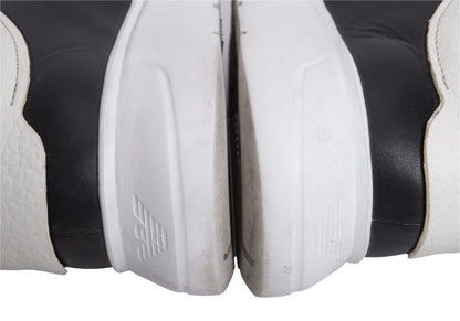 EMPORIO ARMANI Signature Print Black White Sneakers Size 42 (27cm)