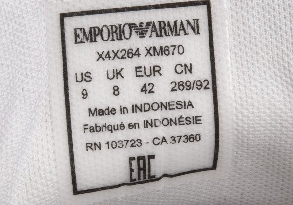 EMPORIO ARMANI Signature Print Black White Sneakers Size 42 (27cm)