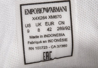 EMPORIO ARMANI Signature Print Black White Sneakers Size 42 (27cm)